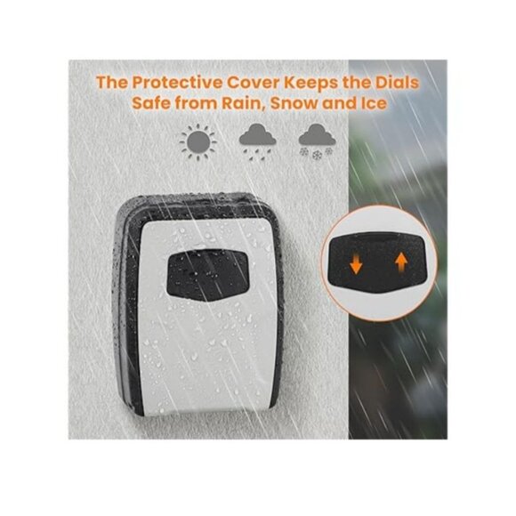 Fayleeko Wall-Mounted Key Lock Box 5 Key Capacity  Waterproof w Protective Cover - Picture 6 of 8